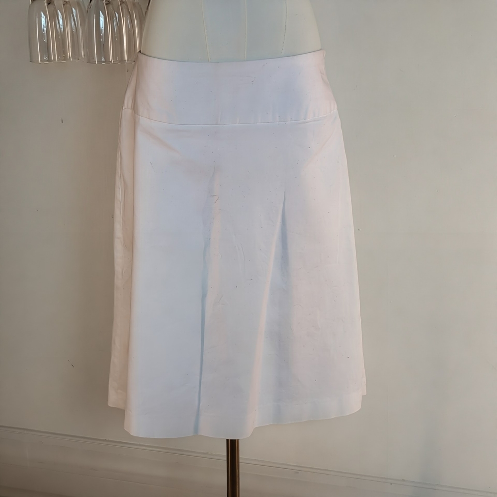 Crisp Merona Pleated A-Line Skirt in White. Perfect for Office Siren